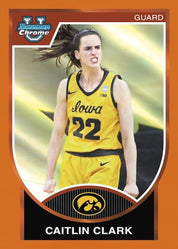 2023-24-Bowman-University-Chrome-Basketball-Cards-2007-08-Bowman-Orange-Refractor-Caitlin-Clark