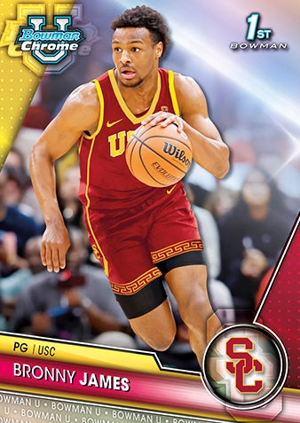 2023-24-Bowman-University-Chrome-Basketball-Cards-Base-Bronny-James-1st-Bowman