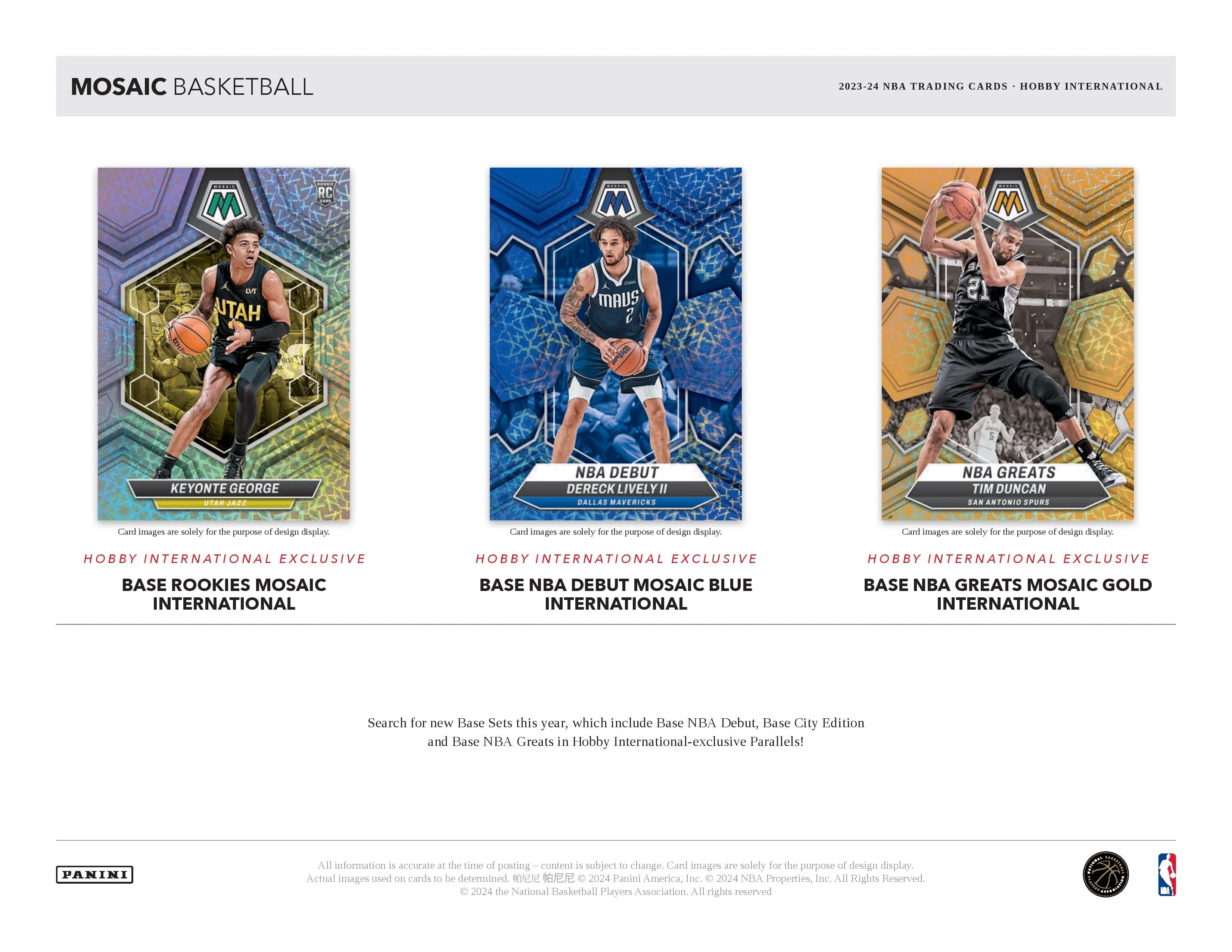 Stained Glass Razzle Dazzle - 2023/24 Panini Mosaic Basketball International - Pick Your Team (5963)
