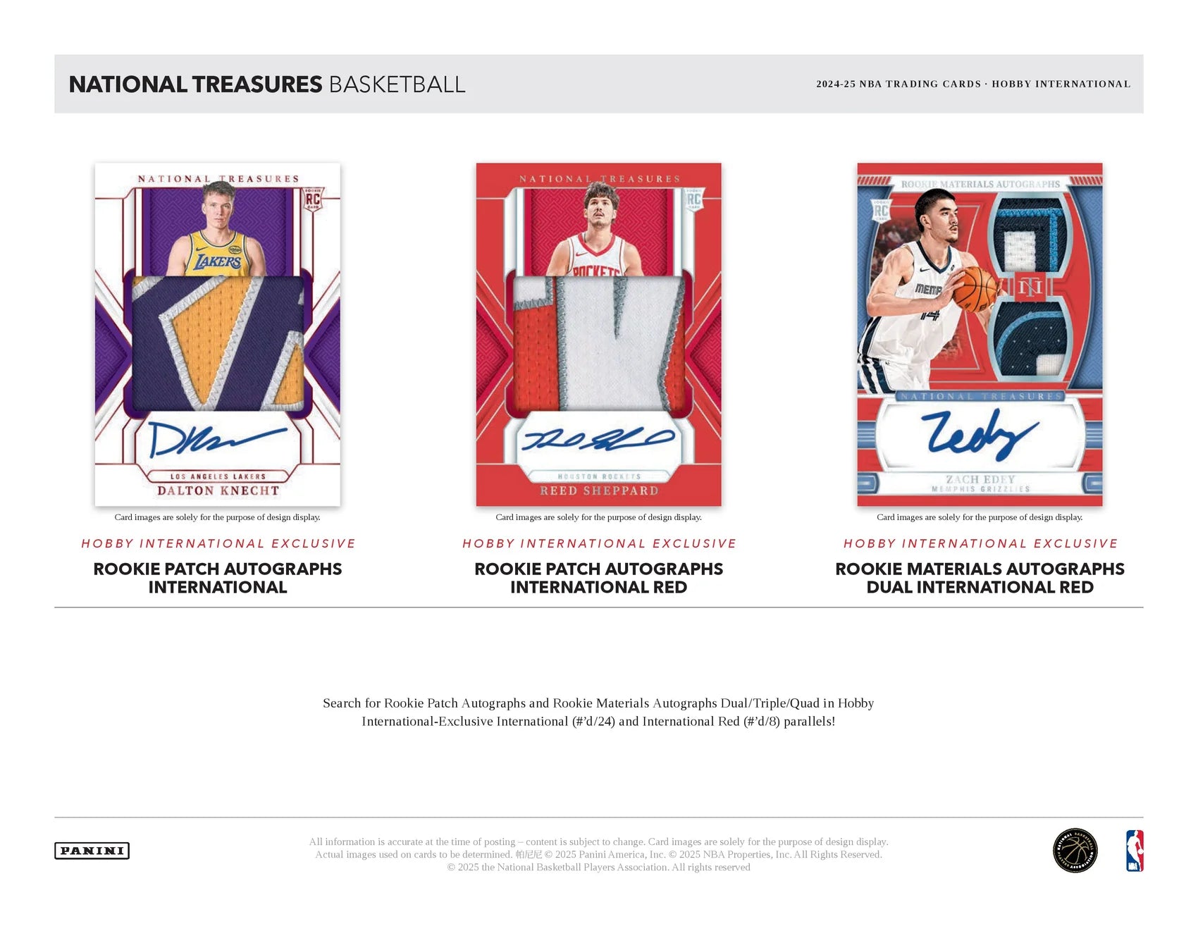 2024/25 Panini National Treasures Basketball International Hobby Box - Private NBA Break