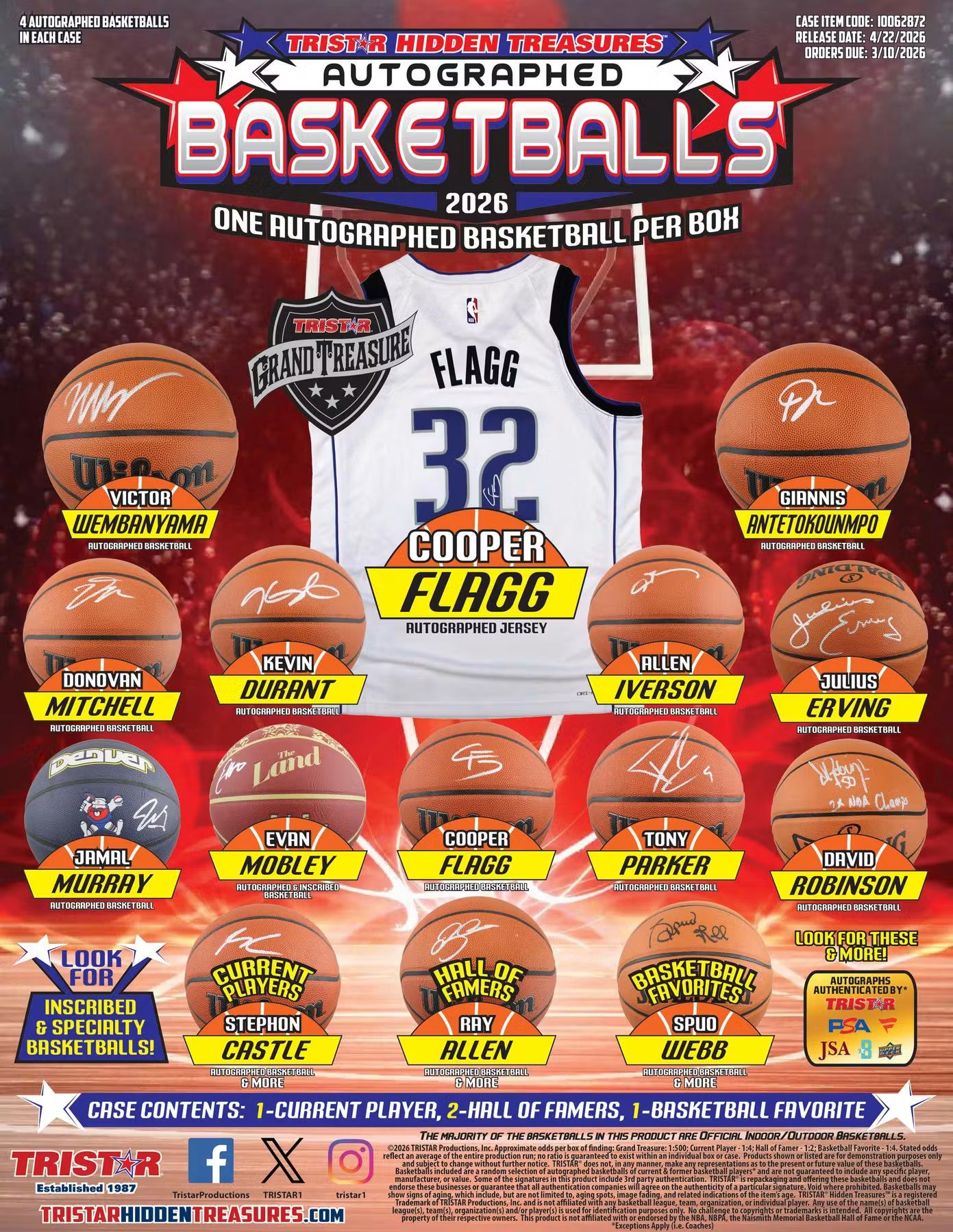 2026 TriStar Hidden Treasures Autographed Basketball Hobby Box - Private NBA Break