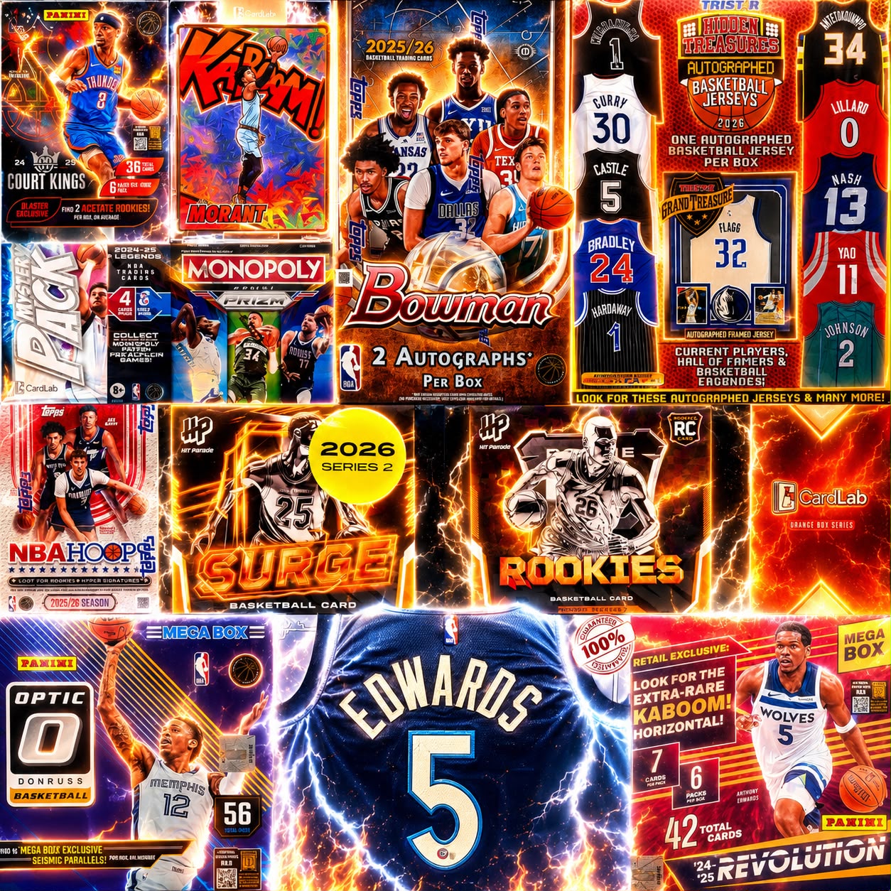 THE BOWMANS BONANZA!!! GUARANTEED JA MORANT KABOOM & ANT MAN JERSEY!! HUGE NEW ROOKIE BOWMANS HUNTING & CASE HIT CHASE!! - 30 SPOT RANDOM (6953)