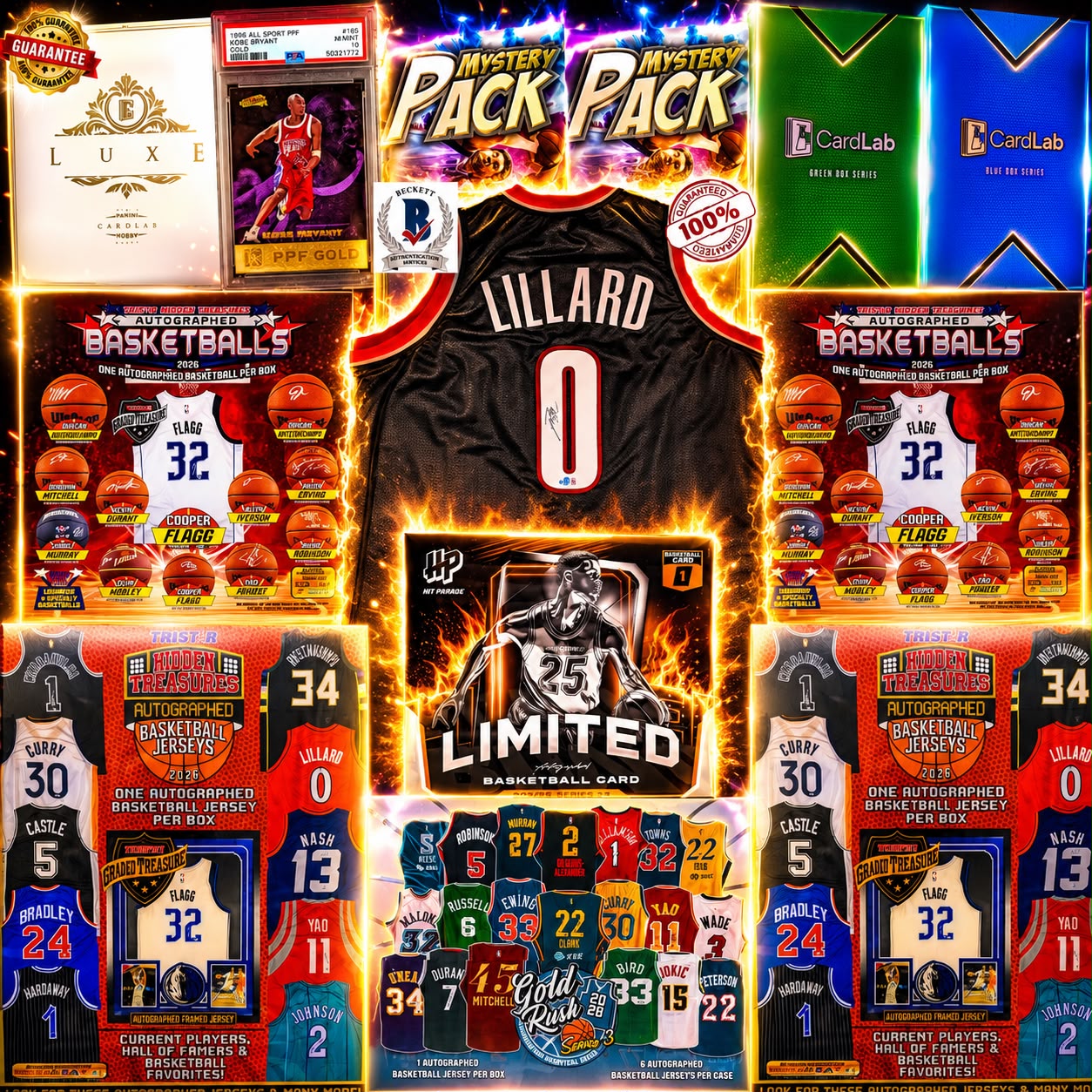 THE BLACK MAMBA'S MAGIC!!! GUARANTEED KOBE ROOKIE PSA 8 & DAME TIME JERSEY!!! HUNTING HUGE MERCH HITS FLAGG, WEMBY, CURRY & MORE!! - 30 SPOT RANDOM (6995)