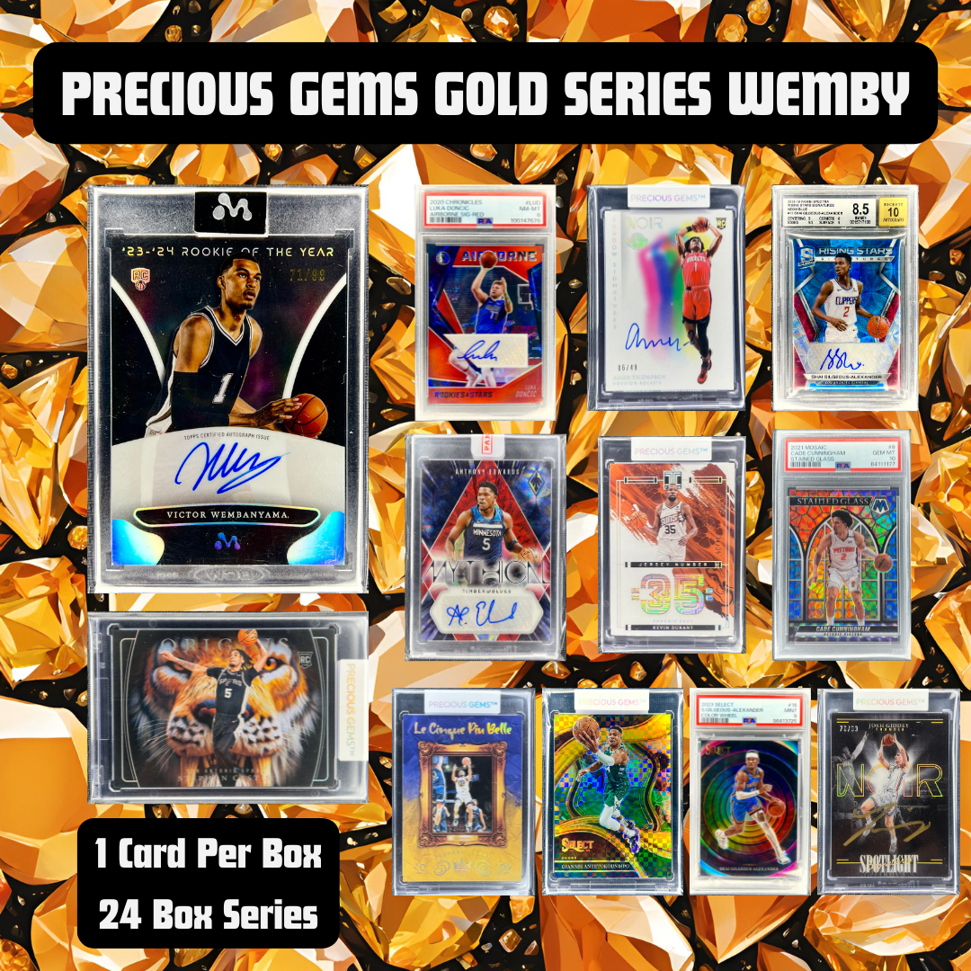 BRAND NEW RELEASE - GOLD SERIES PRECIOUS GEMS FULL CASE - CHASING WEMBY, CASTLE AND AMEN HITS - 30 SPOT RANDOM (5508)