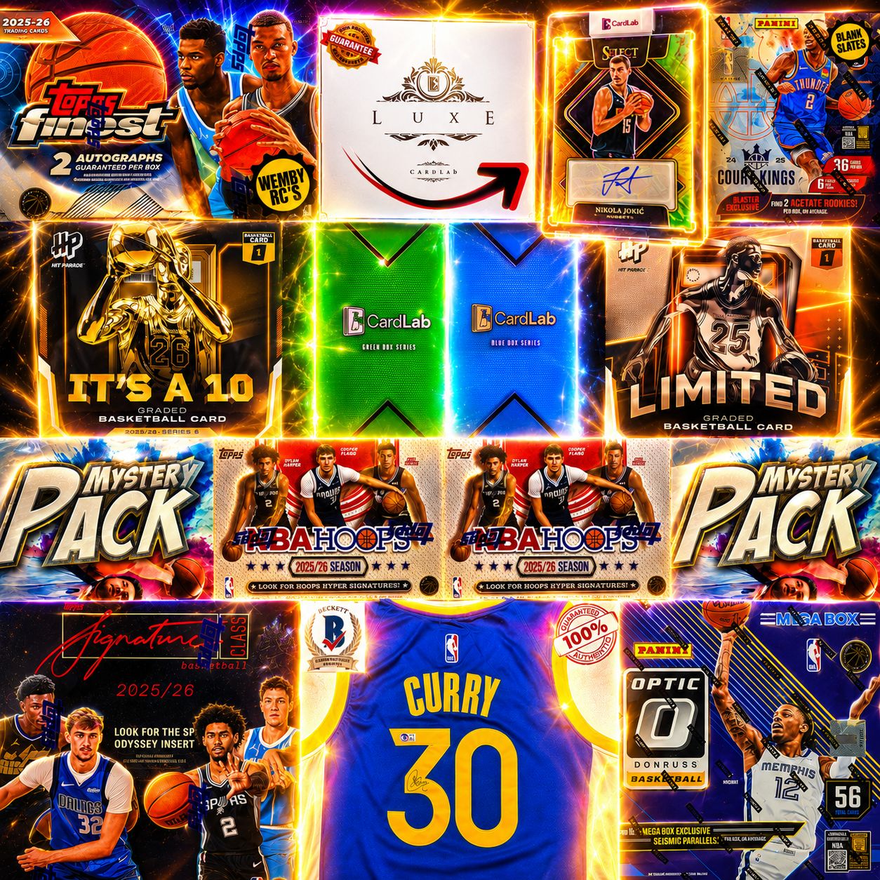 WICKED WEDNESDAY'S!! THE MVP MATCH UP!! GUARANTEED JOKIC AUTO /25 & CURRY AUTO JERSEY!! HUNTING WEMBY ROOKIE AUTOS & HUGE BLANK SLATE CHASE!! - 30 SPOT RANDOM (6918)