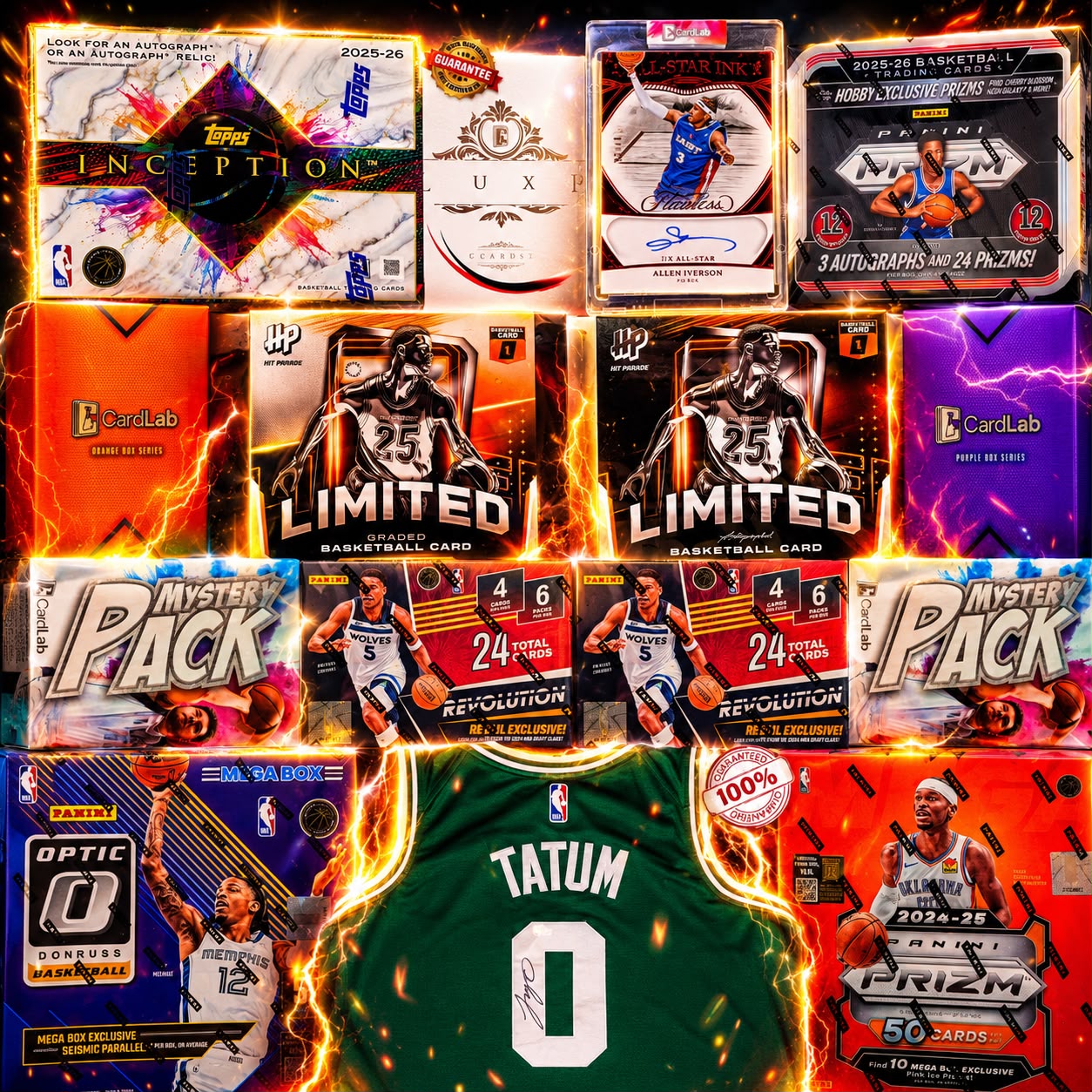 THE PRIZM RETURN PARTY!! RELEASE DAY 25/26 PRIZM WITH GUARANTEED AI FLAWLESS AUTO AND TATUM JERSEY!! BRAND NEW MANGA, COLOURBLAST, AND NEBULA 1/1 CHASE BEGINS!! - 30 SPOT RANDOM (7002)
