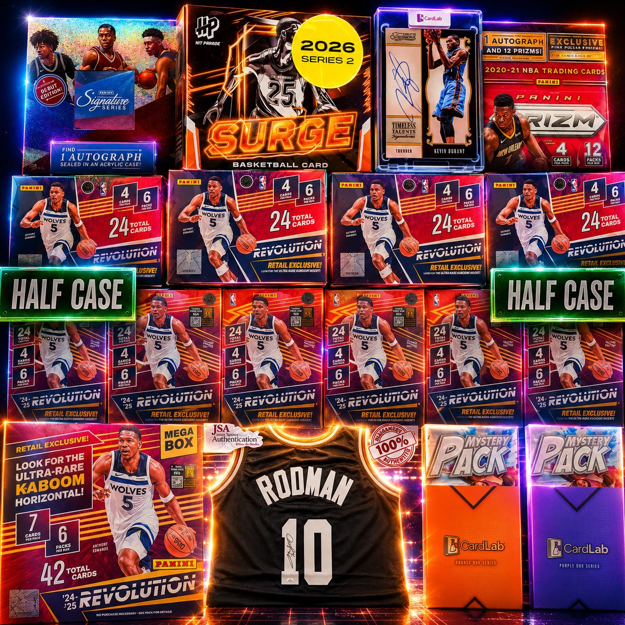 THE SATURDAY RODMAN KD TRIPLE KABOOM RAMPAGE CHASE !!! GUARANTEED SPURS SIGNED RODMAN JERSEY + KD AUTO /49!!! - REVS HALF CASE AND MORE!!! 30 SPOT RANDOM (6890)