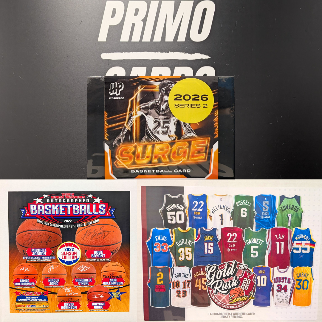 PRIMO'S HOME MADE THREE PEAT!! GUARANTEED AUTOGRAPHED BALL, JERSEY & HIT PARADE SURGE REPACK!! LEBRON, KOBE & JORDAN HUNT!! - 10 SPOT RANDOM (6896)