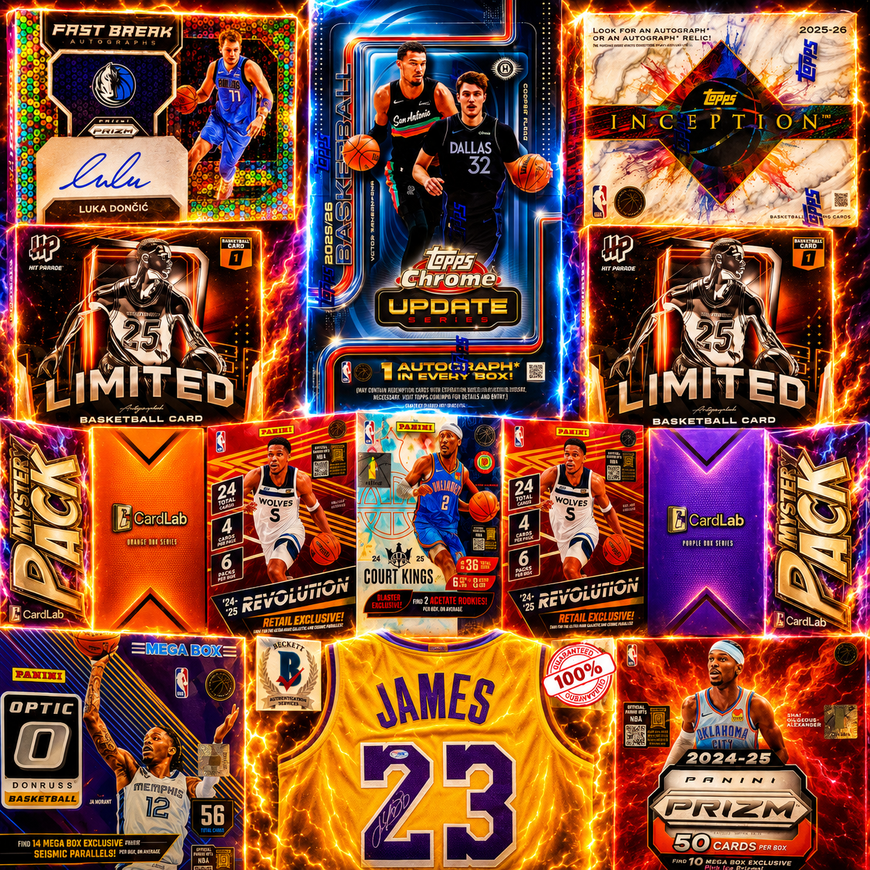 THE CHRISTMAS DAY PREVIEW!! LEBRON VS LUKA!! GUARANTEED LUKA AUTO & LEBRON AUTOGRAPHED JERSEY!! TOPPS CHROME UPDATE DEBUT HUNTING!! HUGE CASE HIT CHASE!! - 30 SPOT RANDOM (7046)