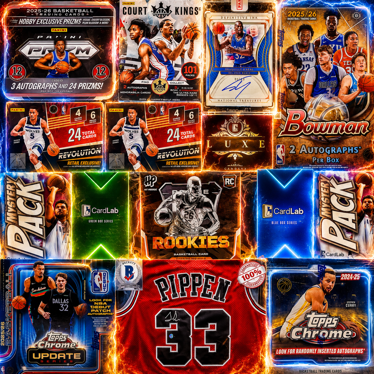 THE HALL OF FAME HIERARCHY!! GUARANTEED SHAQ NT AUTO/10 & PIPPEN AUTOGRAPHED JERSEY!! HUNTING HUGE FLAGG BOWMAN & UPDATE ROOKIE AUTOS PLUS MASSIVE COLOURBLAST & BLANK SLATE CHASE!! - 30 SPOT RANDOM (7073)