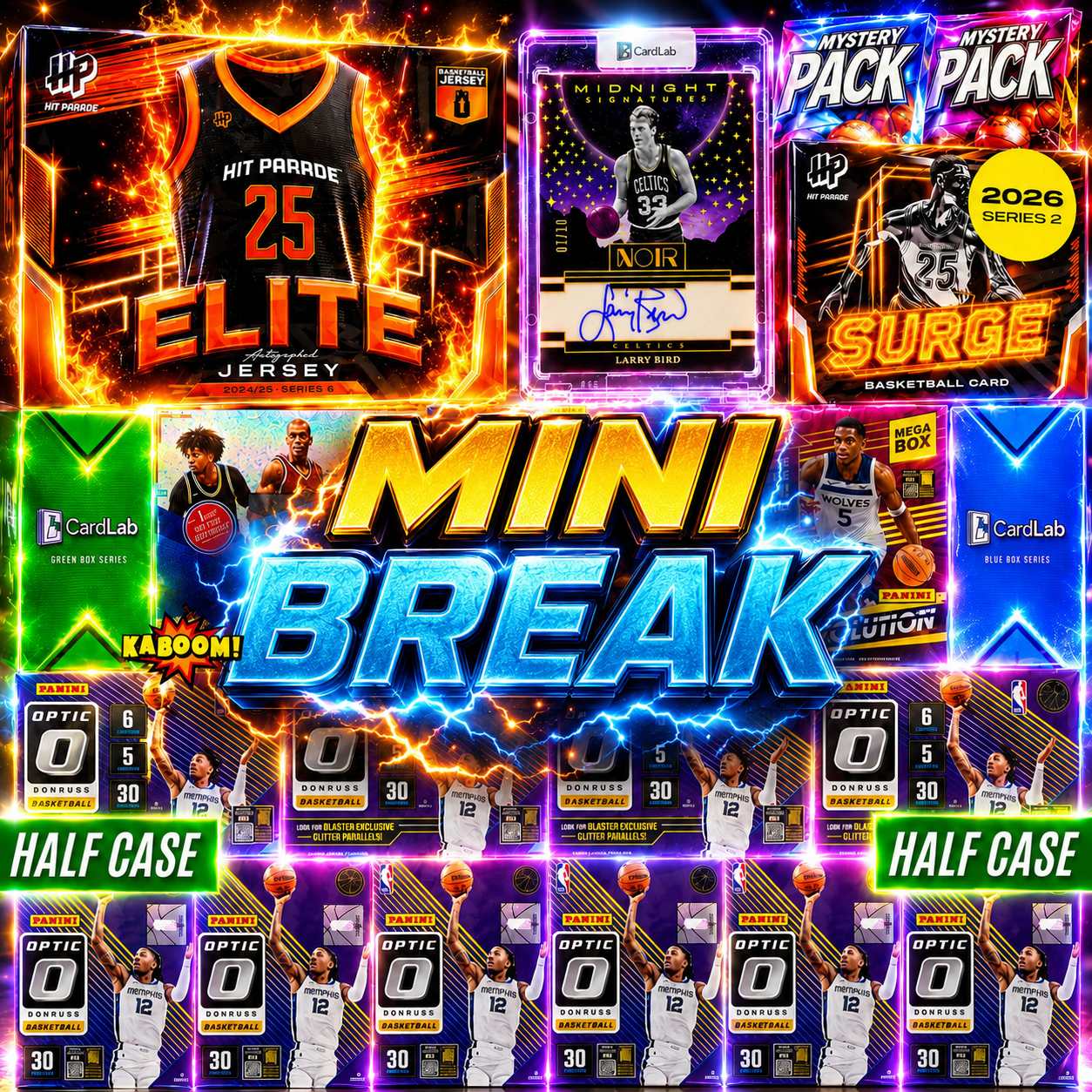 DOWNTOWN MINI - LARRY LEGEND DOUBLE DOWNTOWN DUEL - GUARANTEED BIRD AUTO /10 WITH ELITE JERSEY, REPACK HUNTING AND OPTIC CASE CHASING - 30 SPOT RANDOM (6933)