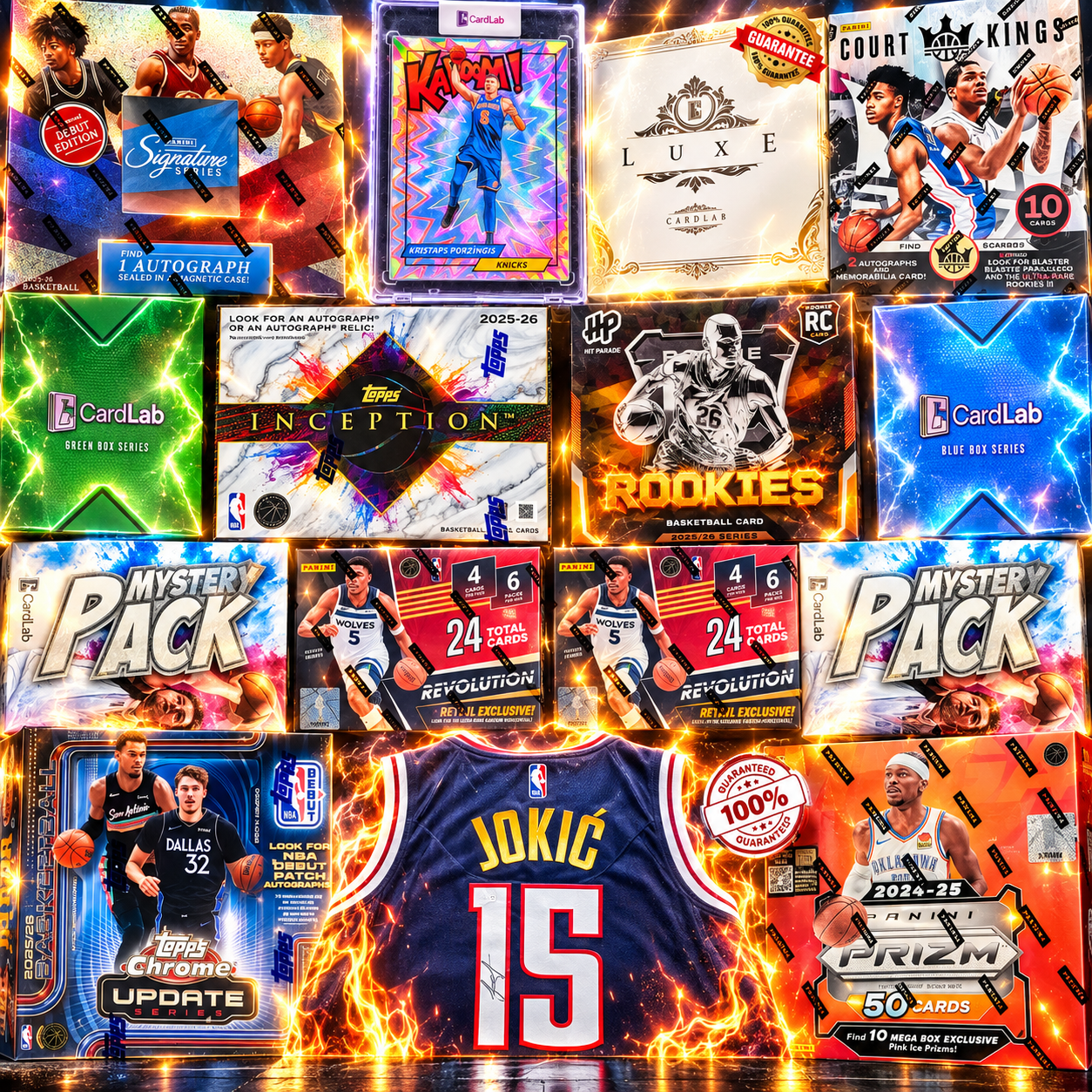 THE EUROPEAN TAKEOVER!! GUARANTEED PORZINGIS KABOOM AND JOKIC SIGNED JERSEY!! HUNTING MORE KABOOMS FROM PANINI AND FLAGG ROOKIES!! - 30 SPOT RANDOM (7100)
