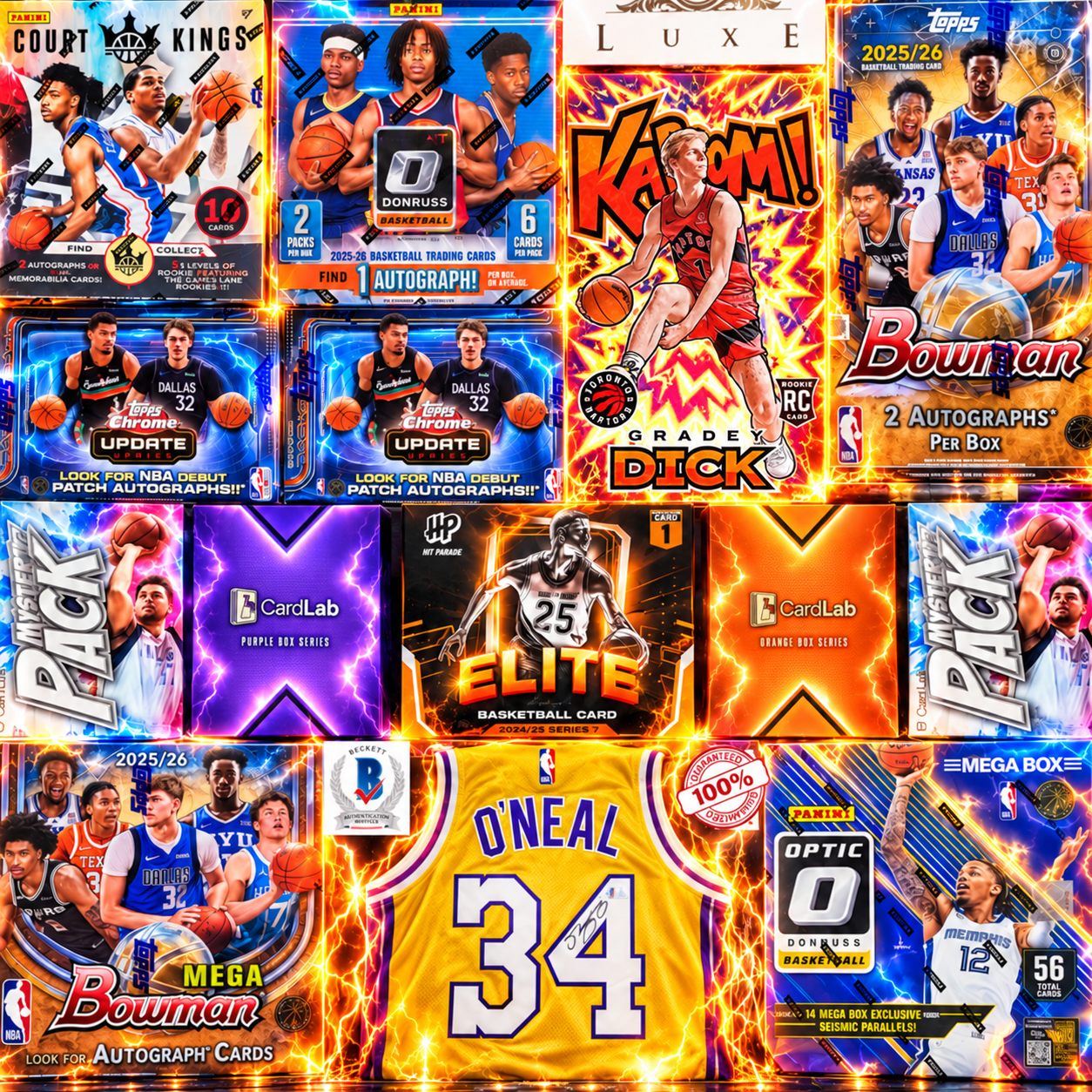 BREAKING TODAY!! THE SHAQ & ROOKIE DICK SHOW!! GUARANTEED SHAQ AUTOGRAPH JERSEY & GRADEY DICK ROOKIE KABOOM!!! HUNTING BIG BLANKS & FLAGG ROOKIE AUTOS!! - 30 SPOT RANDOM (7110)