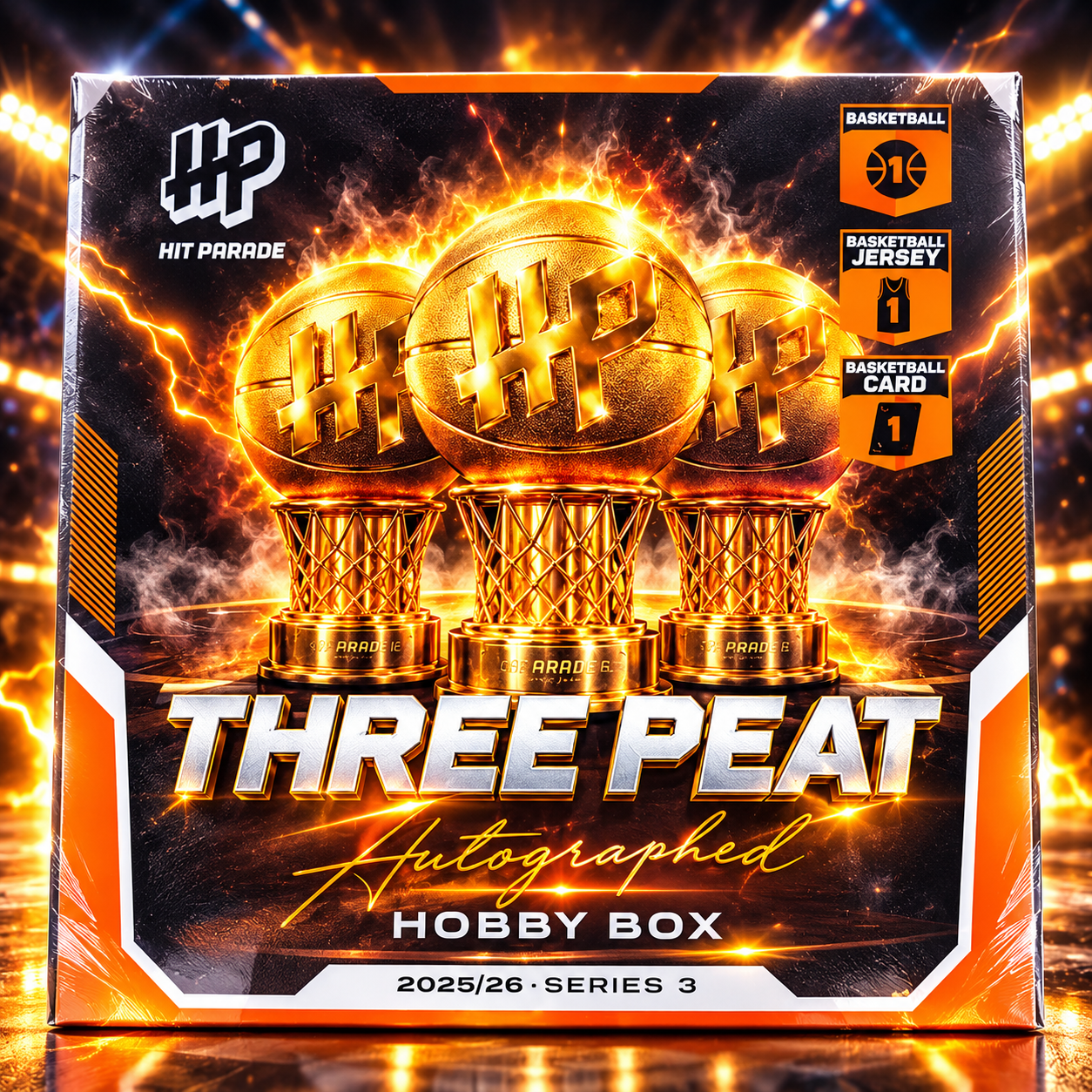 26 Hit Parade Autographed Basketball Three Peat Series 3