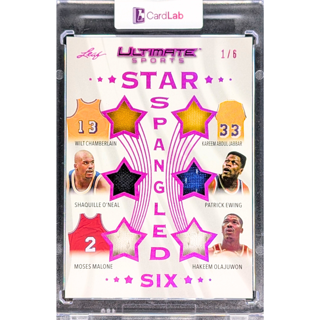 THE STAR SPANGLED MERCH MIXER!! SICK GUARANTEED SIX-PATCH BEAUTY OF WILT, KAREEM, SHAQ, EWING, MALONE AND HAKEEM!! MERCH MADNESS TIME!! - 30 SPOT RANDOM (6860)