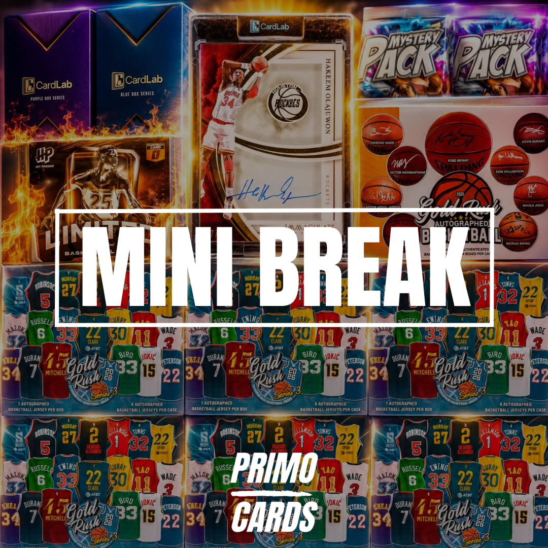 THE 50/50 GOLD RUSH MINI!! - FULL CASE MERCH MADNESS!! FULL CASE GOLD RUSH JERSEY CHASE!! GUARANTEED HUGE HAKEEM IMMACULATE AUTOGRAPH!! HUNTING HALL OF FAME & MVP JERSEYS!!! - 30 SPOT RANDOM (7017)