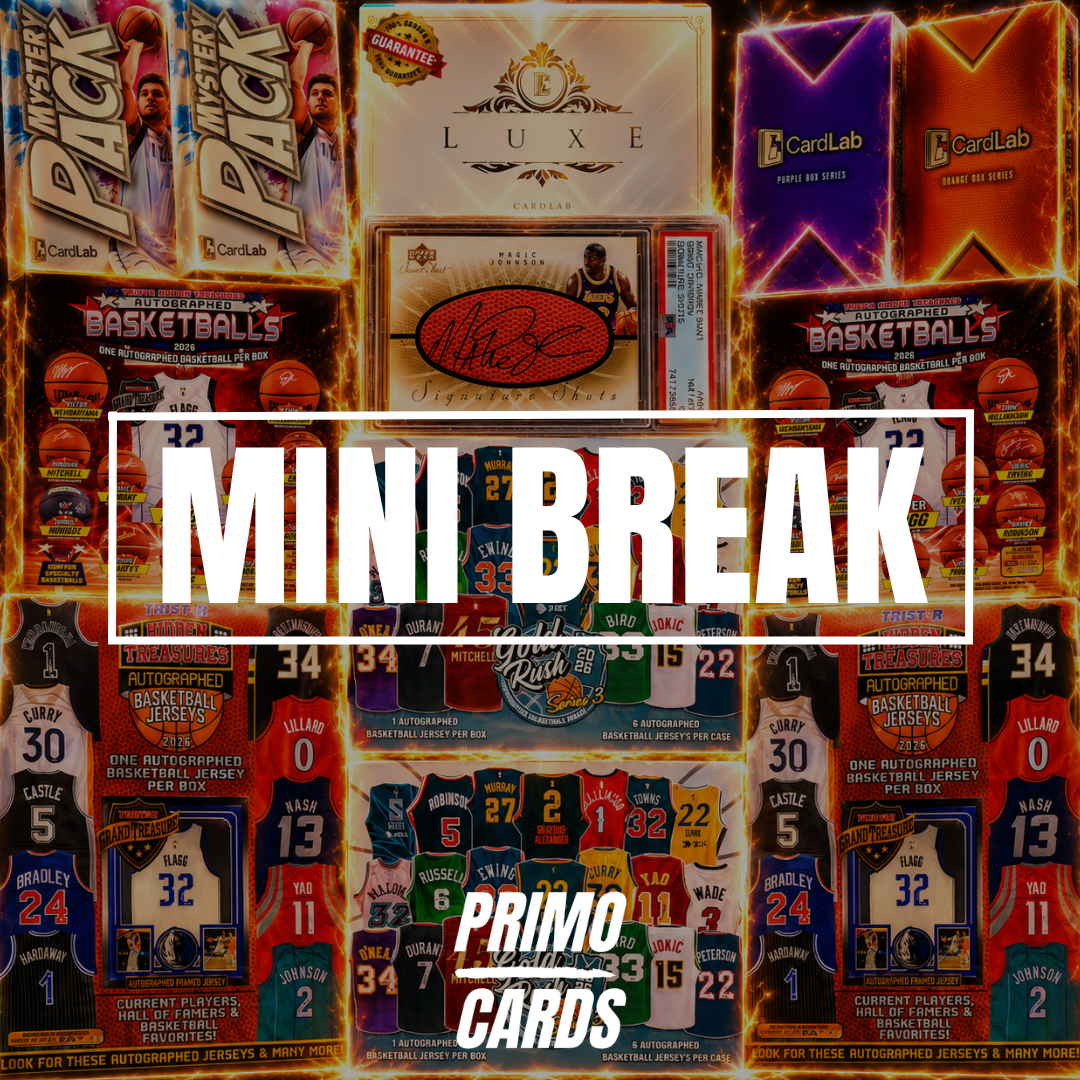 50/50 SHOWTIME MINI - BREAKING TODAY - UPPER DECK MAGIC MERCH MANIA - GUARANTEED MAGIC JOHNSON 2002 AUTO WITH FOUR AUTO JERSEYS AND 2 BASKETBALLS - 30 SPOT RANDOM (7040)