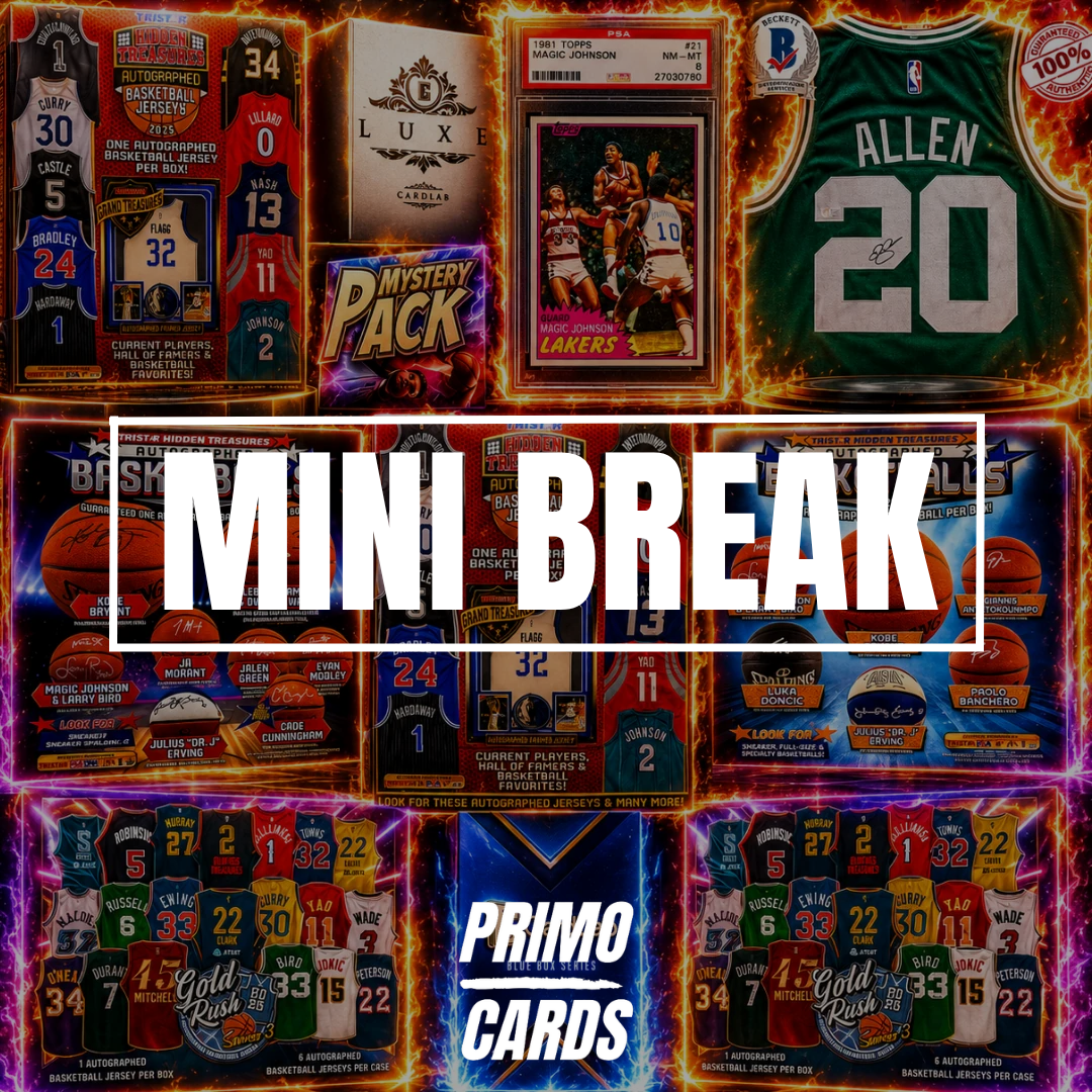 50/50 MAGIC MINI!! - THE SHOWTIME SHOWDOWN!! GUARANTEED VINTAGE PSA 8 MAGIC JOHNSON & RAY ALLEN CELTICS JERSEY!! HUNTING MERCH HITS FROM ALL THE STARS!! - 30 SPOT RANDOM (7084)