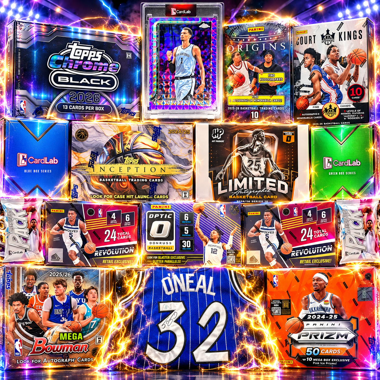THE BIG MAN BONANZA!! GUARANTEED WEMBY REFRACTOR /75 & SHAQ MAGIC AUTO JERSEY!! ORIGINS BOOKLET & CK BLANK SLATE HUNTING!! - 30 SPOT RANDOM (7177)