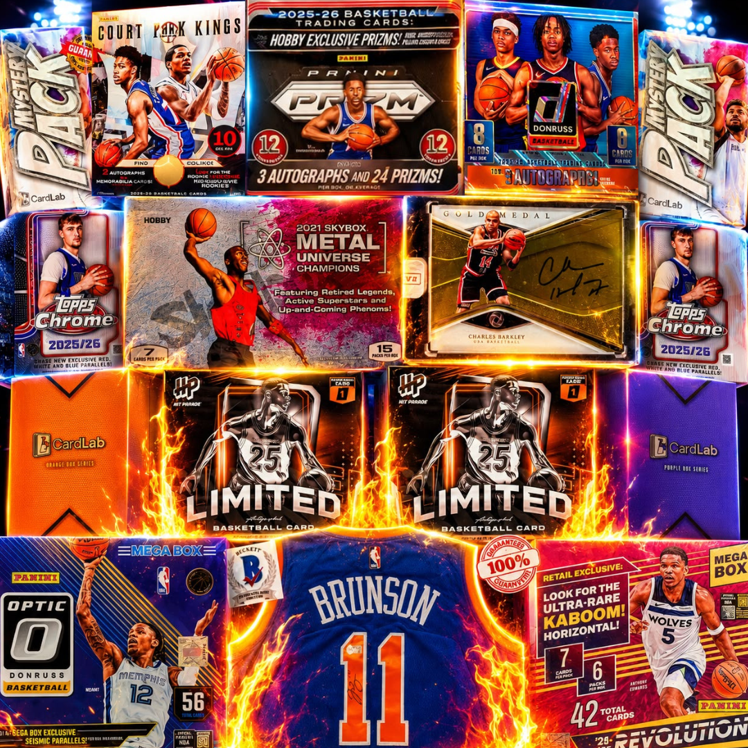 THE TRIPLE PANINI POWER PLAY!!! GUARANTEED BRUNSON JERSEY & BARKLEY AUTO & MJ SKYBOX!! HUNTING COLOURBLASTS, MANGAS, BLANK SLATES & MORE!! - 30 SPOT RANDOM (7005)