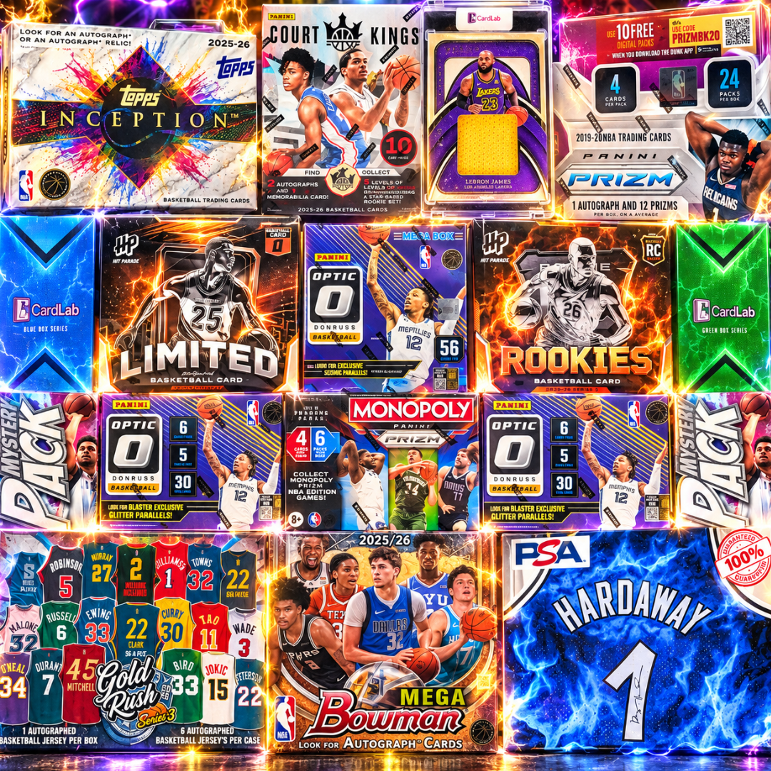 BREAK TONIGHT!!! THE KING'S COURT CLASSIC!! GUARANTEED GAME WORN LEBRON PATCH & TIM HARDAWAY AUTOGRAPHED JERSEY!! HUGE GOLD INK FLAGG & LEBRON HUNTING WITH 2019 PRIZM!! - 30 SPOT RANDOM (7124)
