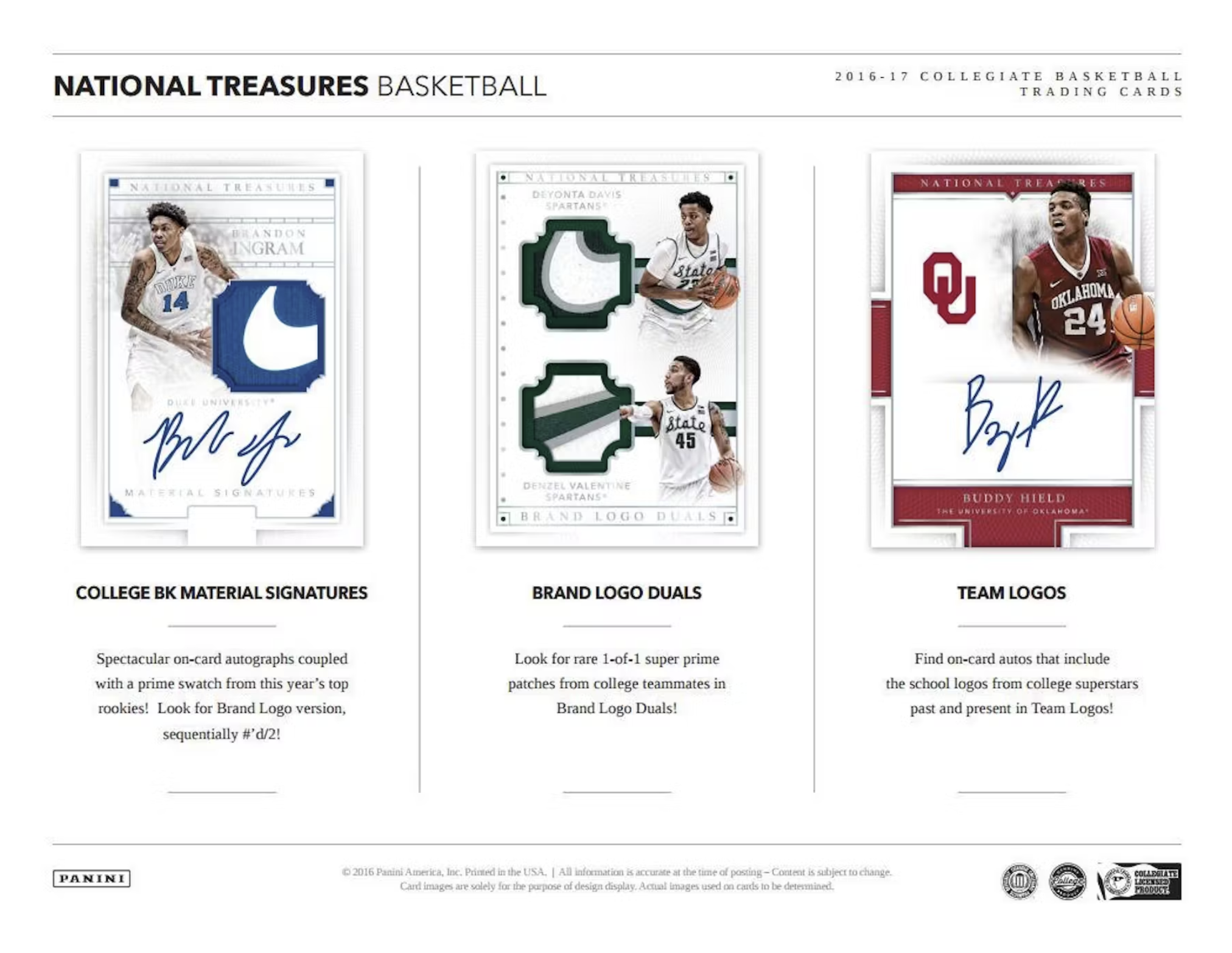 2016/17 Panini National Treasures Collegiate Basketball Hobby Box - Private NBA Break