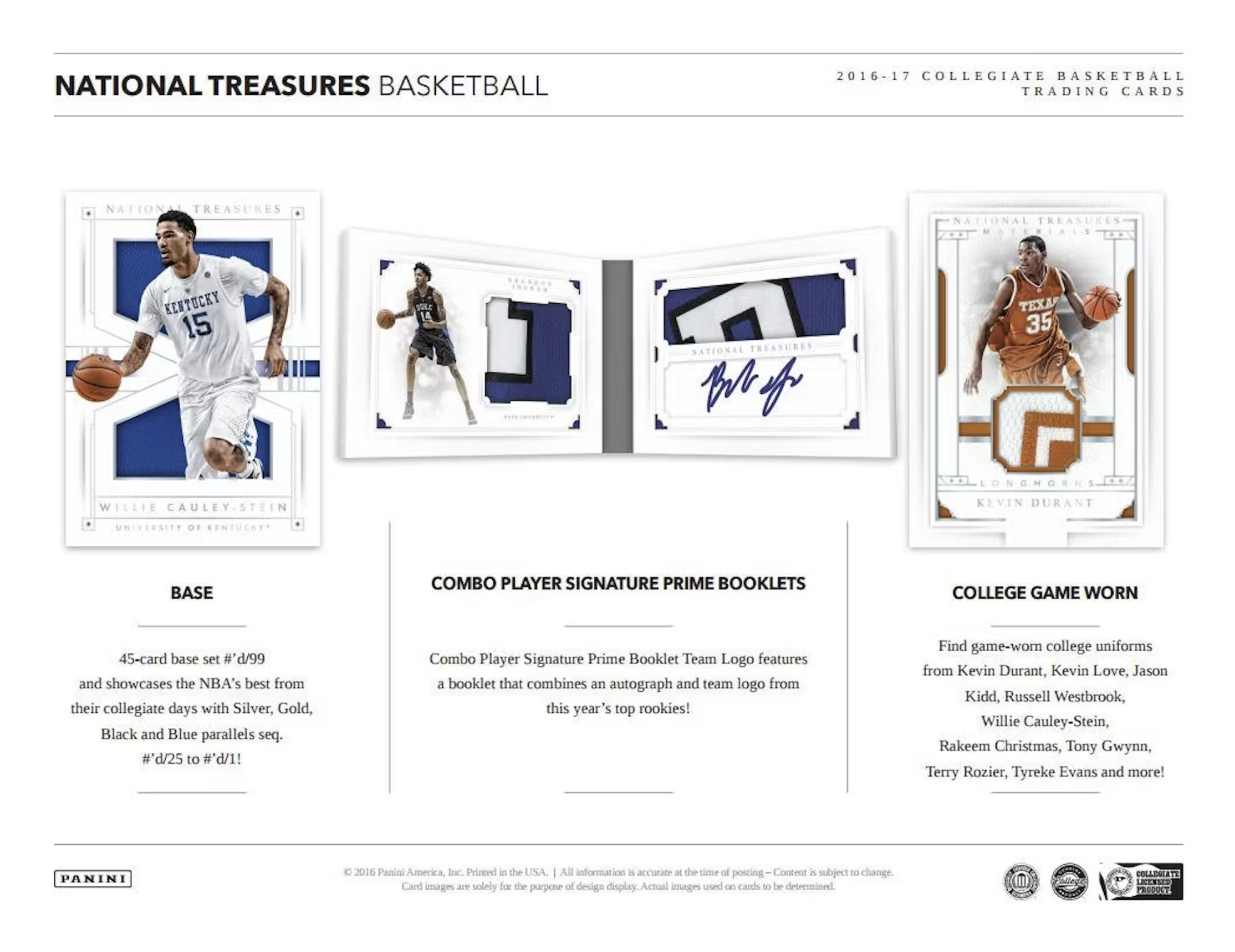 2016/17 Panini National Treasures Collegiate Basketball Hobby Box - Private NBA Break