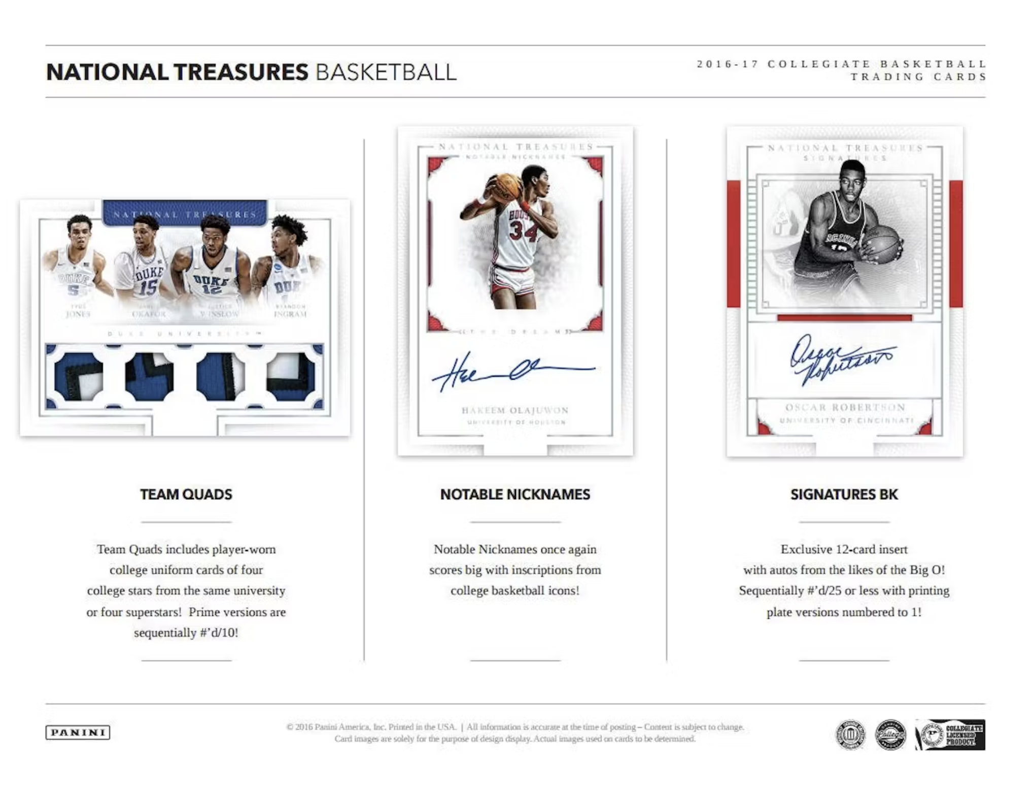 2016/17 Panini National Treasures Collegiate Basketball Hobby Box - Private NBA Break