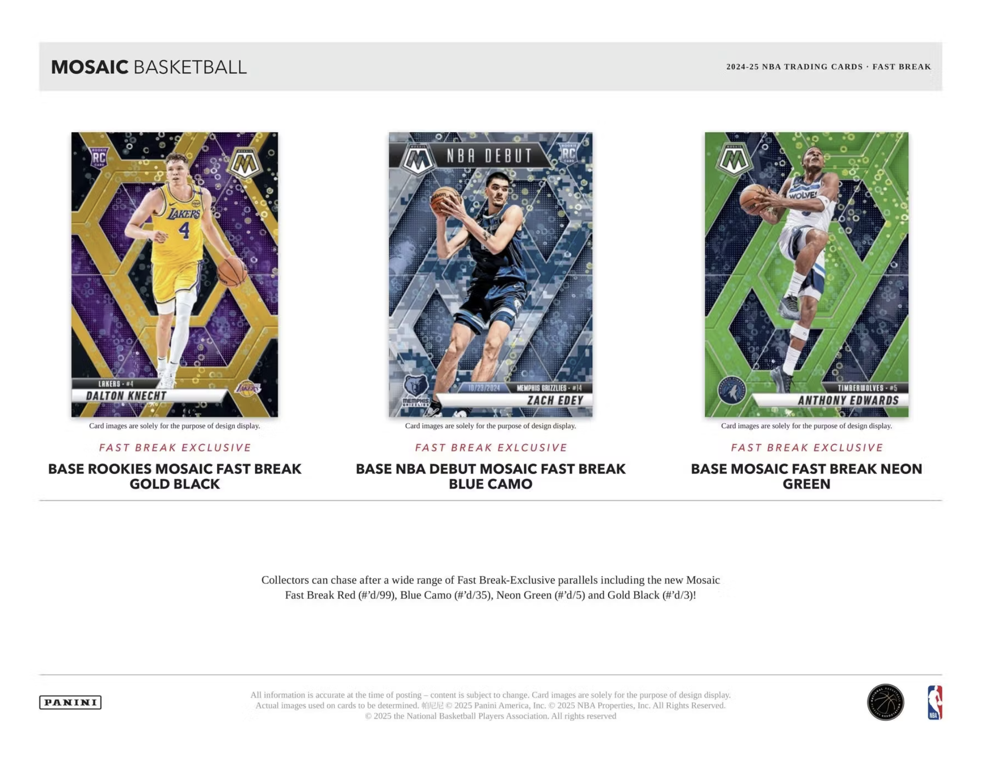 2024/25 Panini Mosaic Basketball Fast Break Hobby Box - Private NBA Break