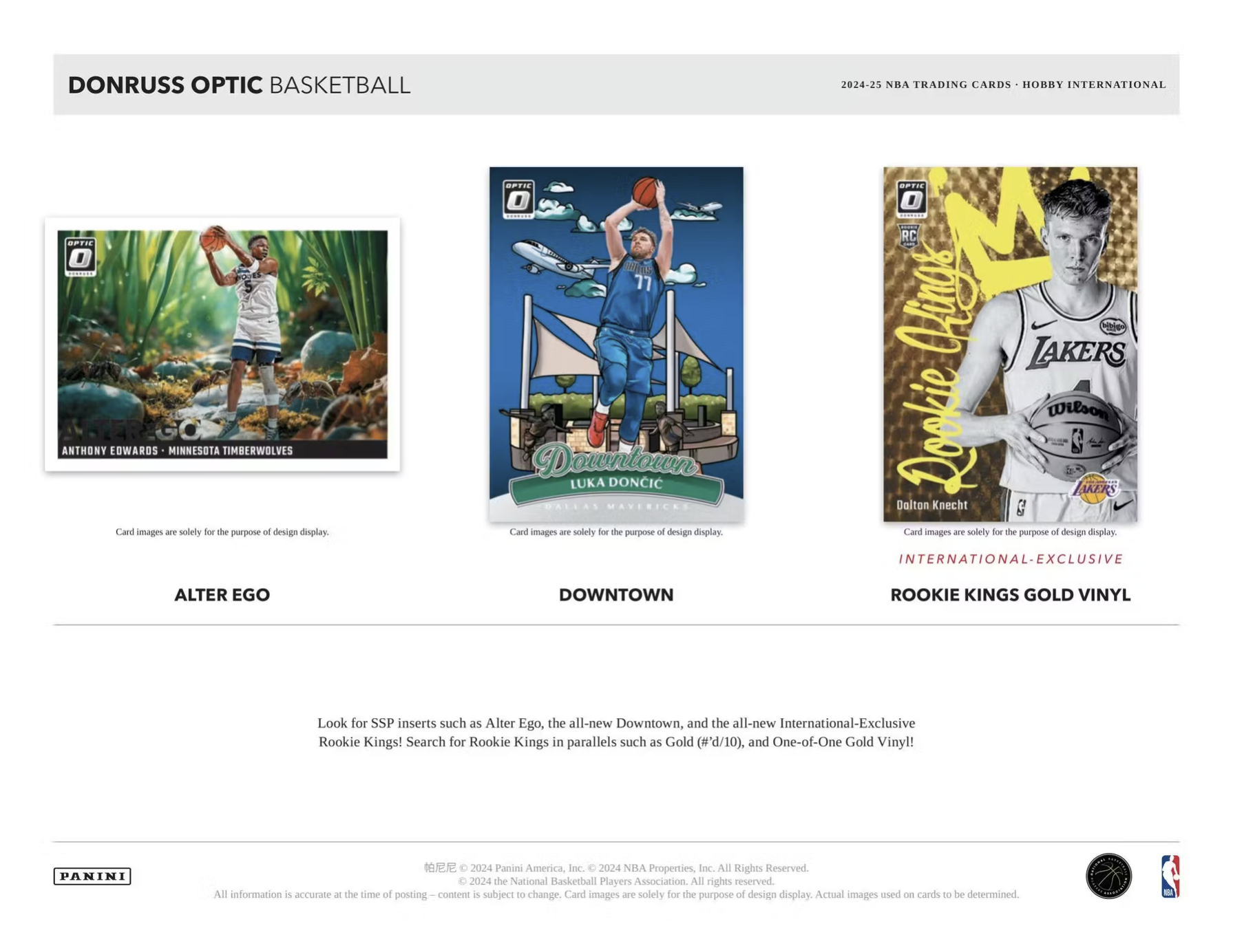 2024/25 OPTIC INTERNATIONAL!!! HUNTING HUGE DOWNTOWNS, ALTER EGOS & ROOKIE KINGS GOLD VINYL!!! - PICK YOUR TEAM (6249)