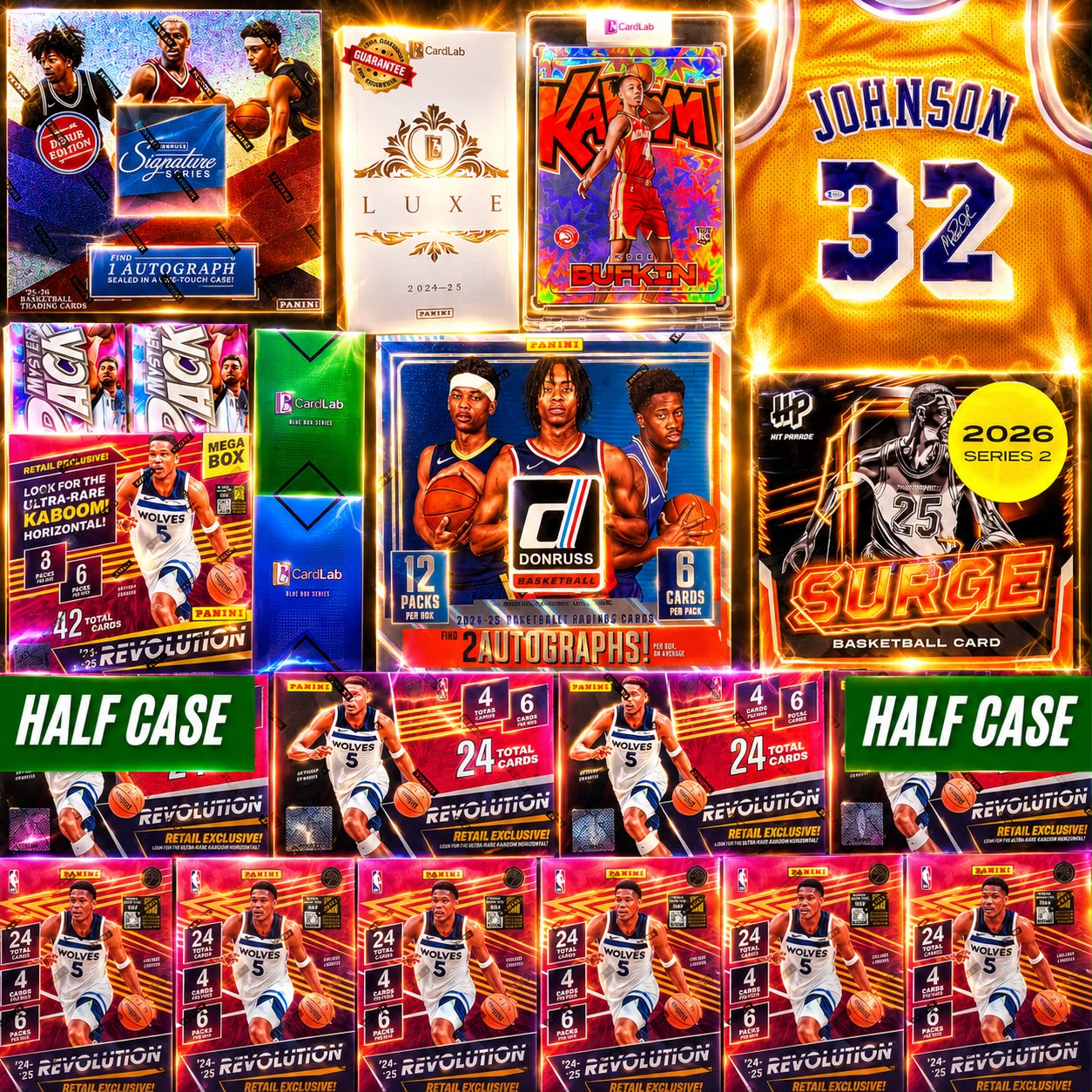 THE QUAD KABOOM!! FRIDAY FUN BREAKING TODAY!! GUARANTEED ROOKIE KABOOM!! HUGE REVOLUTIONS HALF CASE & SIGNATURE SERIES KABOOM HUNTING!! GUARANTEED MAGIC AUTO JERSEY!! - 30 SPOT RANDOM (6938)