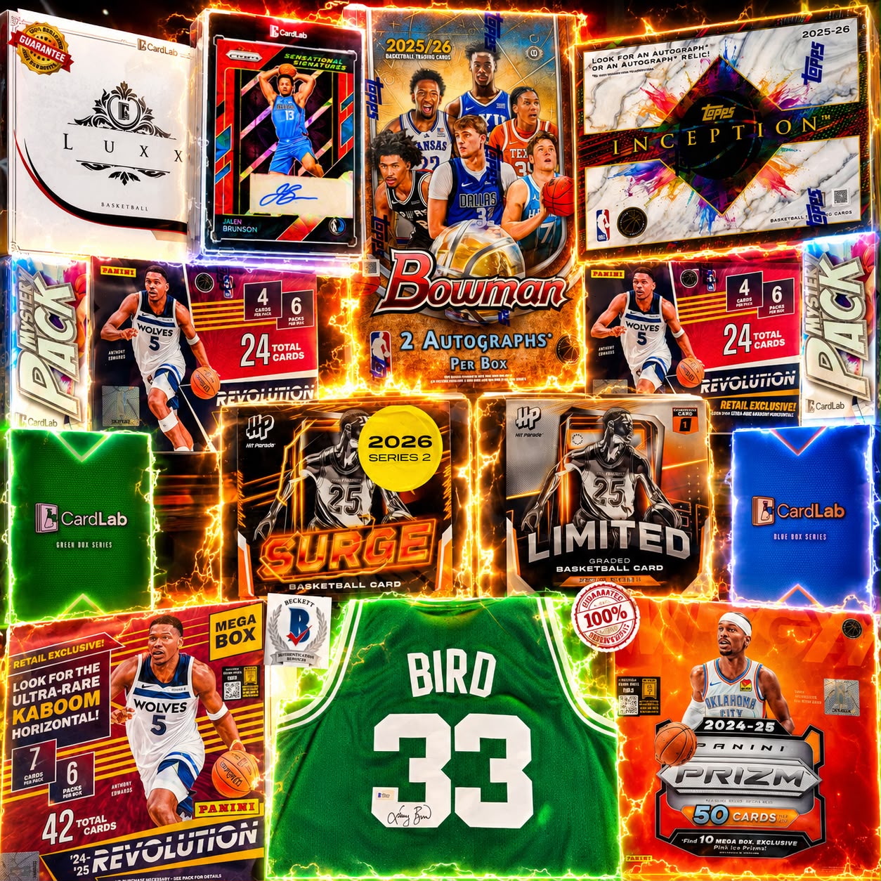 THE EAST COAST KILLERS!!! GUARANTEED ROOKIE JALEN BRUNSON AUTOGRAPH!! HUGE LARRY BIRD SIGNED JERSEY!! BRAND NEW RELEASE INCEPTION & TOPPS BOWMANS ROOKIE HUNTING!! - 30 SPOT RANDOM (6974)