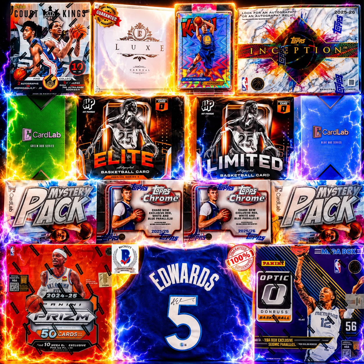SPLASH MOUNTAIN KABOOM - KING KLAY CASE HIT PLUS ANTMAN AUTO JERSEY WITH NEW COURT KINGS AND INCEPTION PLUS MUCH MORE - 30 SPOT RANDOM (7009)