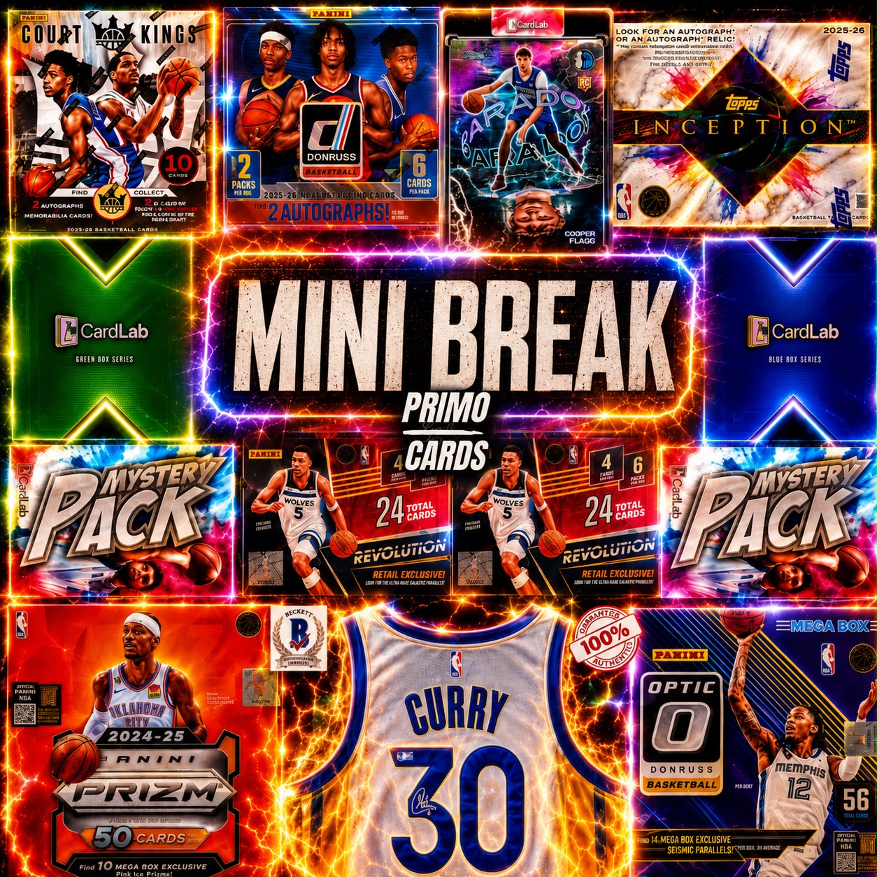 THE CONNECTION MINI!! - BREAKING TONIGHT!! THE CURRY & COOPER CONNECTION!!! THE CHEF VS FLAGG!! GUARANTEED STEPH CURRY AUTOGRAPHED JERSEY & COOPER FLAGG CASE HIT!! INCEPTION & COURT KINGS FLAGG & LEBRON AUTO HUNT!! - 30 SPOT RANDOM (7065)