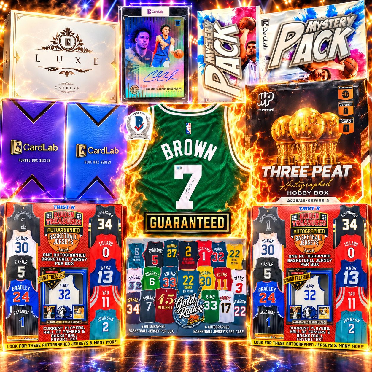 THE MERCH FEAST IN THE EAST!! GUARANTEED CADE ROOKIE AUTO AND JAYLEN BROWN SIGNED JERSEY!! 6 MERCH PIECES COMING OUT!! - 30 SPOT RANDOM (7107)