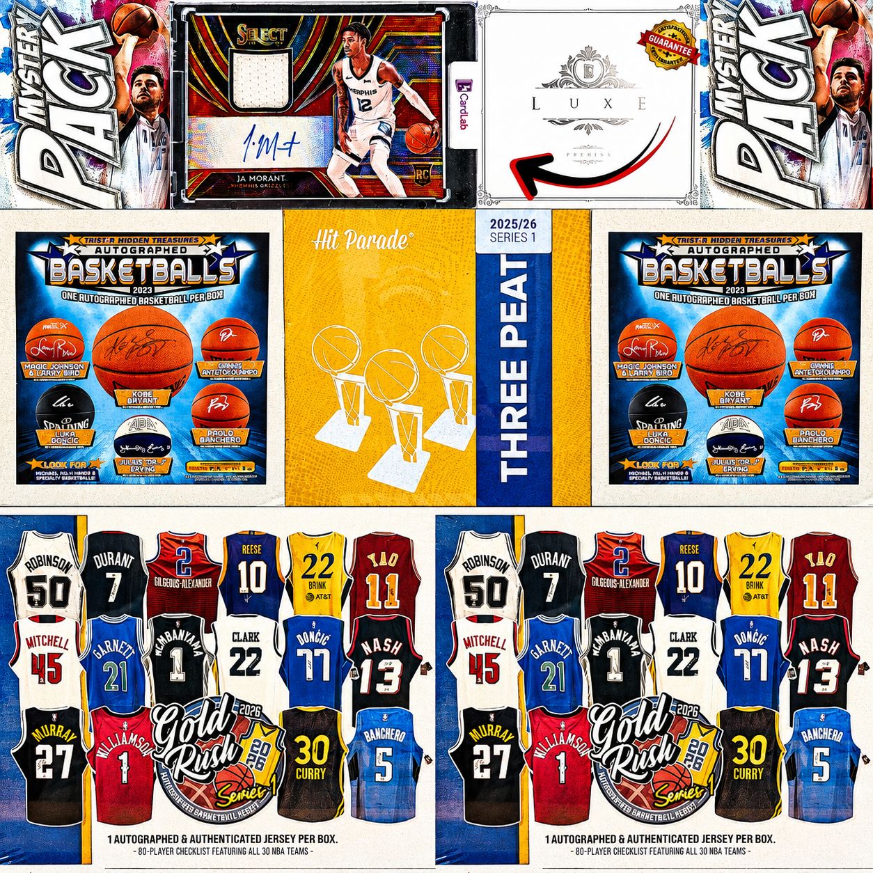 THE JA MORANT MERCH MEGA MONSTER!!! GUARANTEED JA RPA!! HUGE BALL & JERSEY CHASING WITH THREE PEAT TREAT!! - 30 SPOT RANDOM (6817)