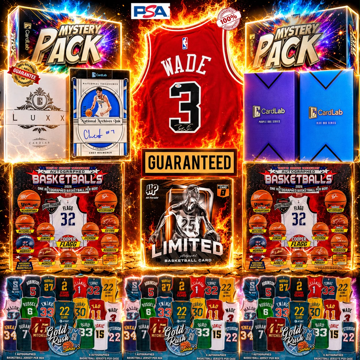 DWADE VS CHET MERCH SHOWDOWN!! GUARANTEED CHET NT AUTO AND BULLS WADE JERSEY!! CHASING HARPER, BRUNSON & KON ROOKIE AUTOS AND HUGE MERCH HITS!! - 30 SPOT RANDOM (7003)