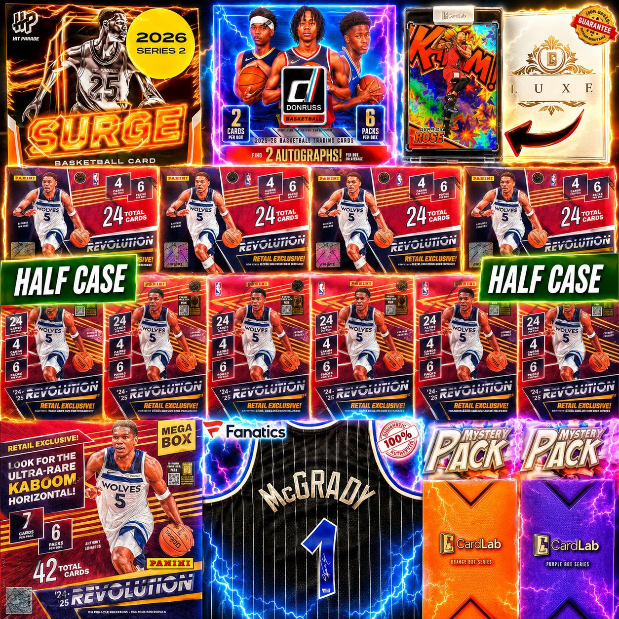 THE TMAC TRIPLE KABOOM!! GUARANTEED DERRICK ROSE KABOOM & TRACY MCGRADY AUTO JERSEY!!! HUNTING REVOLTION KABOOM & DONRUSS DOWNTOWNS!! - 30 SPOT RANDOM (6924)