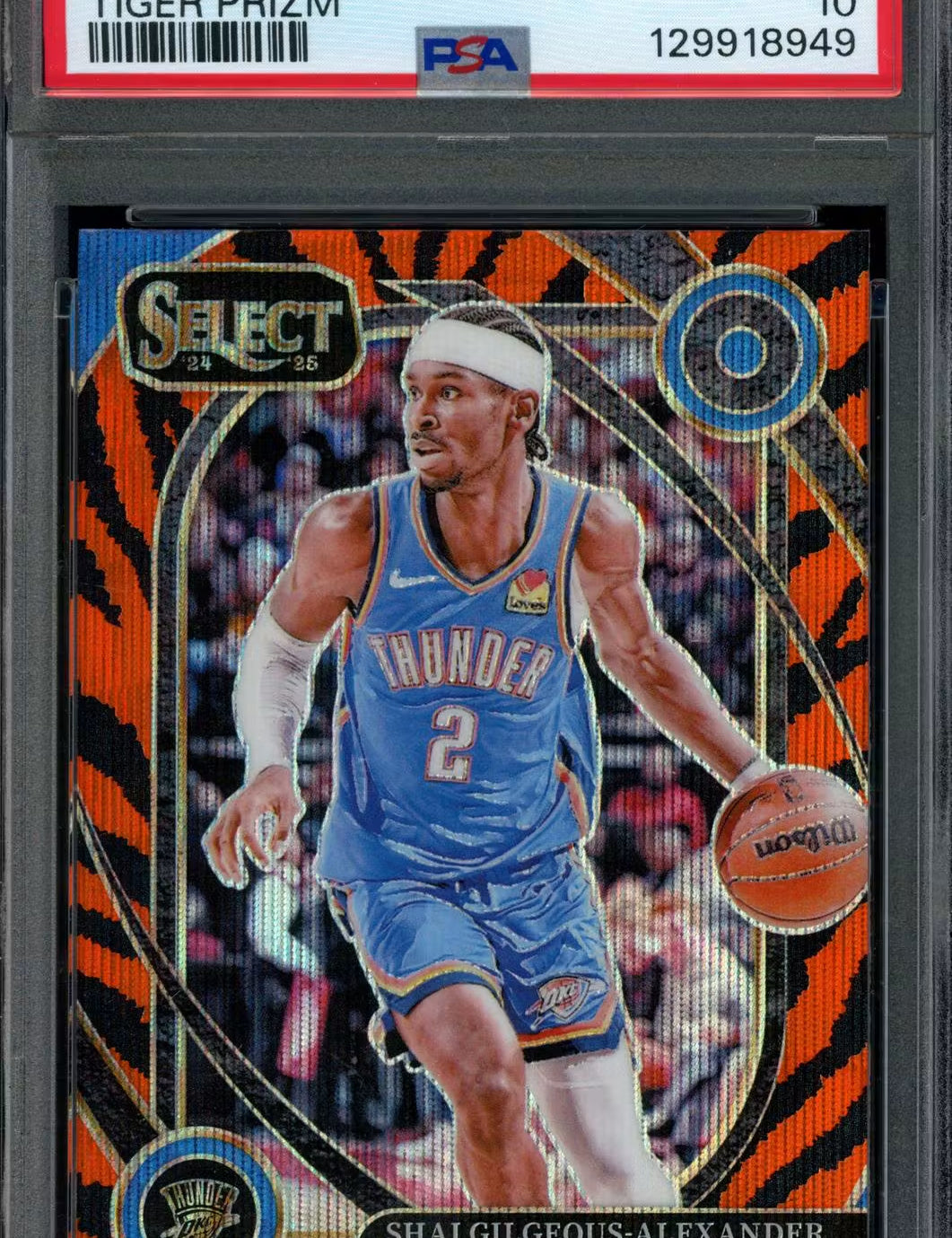 2024 Panini Select Shai Gilgeous-Alexander Tiger Prizm PSA 10