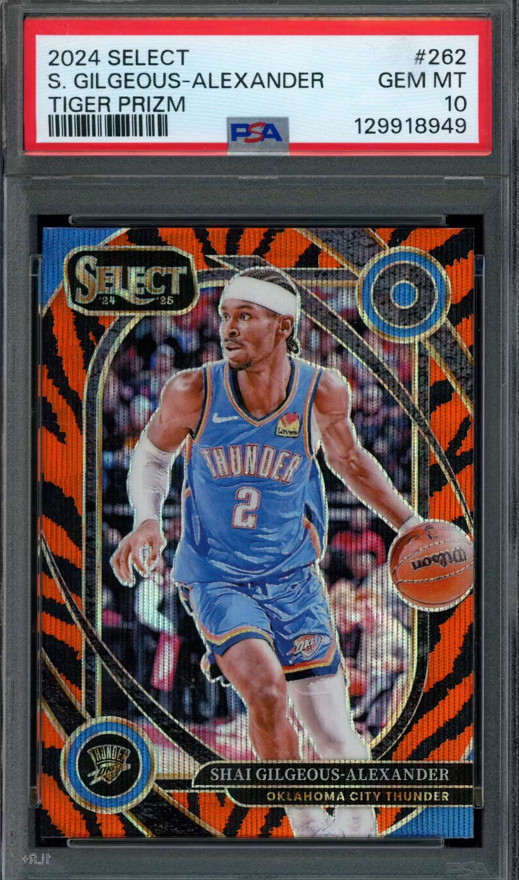 2024 Panini Select Shai Gilgeous-Alexander Tiger Prizm PSA 10