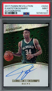 2017 Panini Revolution Giannis Antetokounmpo Auto Card PSA 9