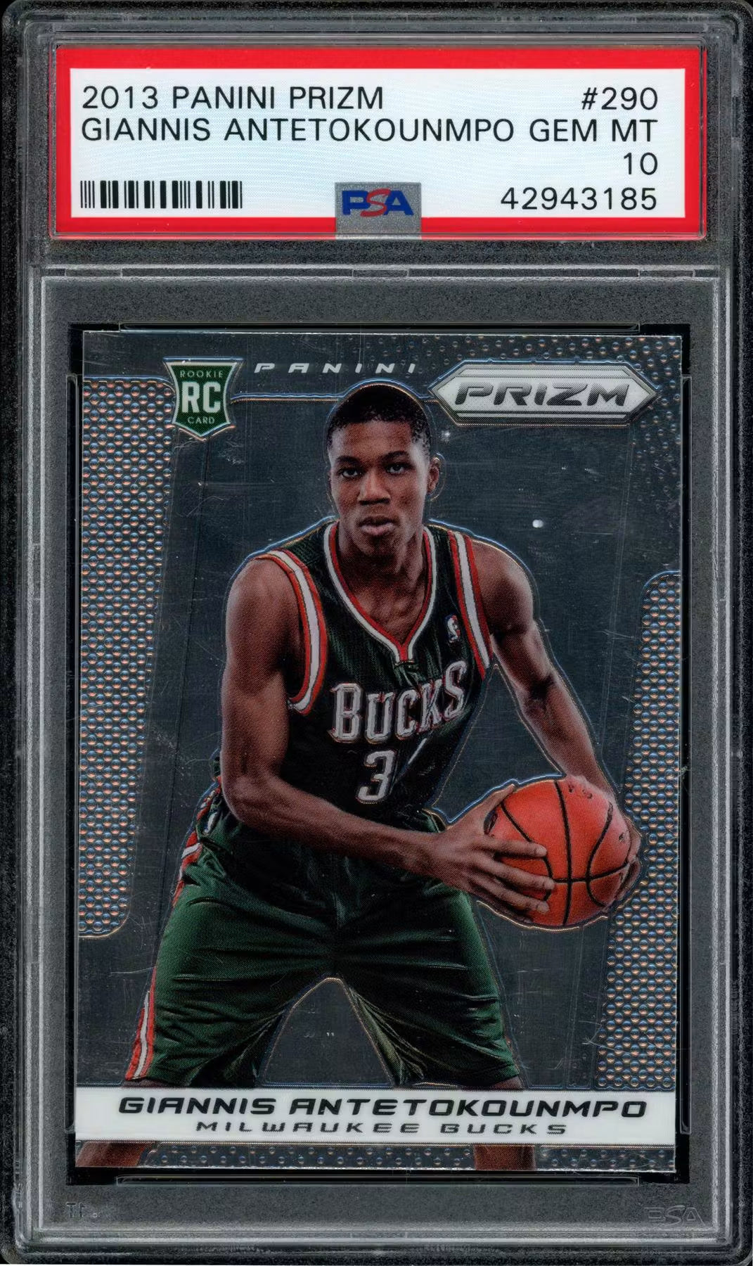 2013 Panini Prizm Giannis Antetokounmpo Rookie #290 PSA 10