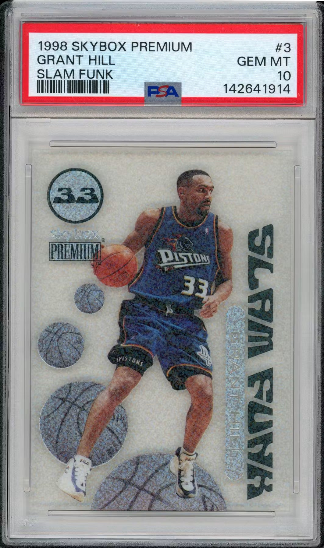 1998 Skybox Premium Grant Hill Slam Funk #3 PSA 10