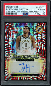 2025-26 Finest Tyrese Haliburton Electrifying Signatures Geometric Auto /10 PSA 10
