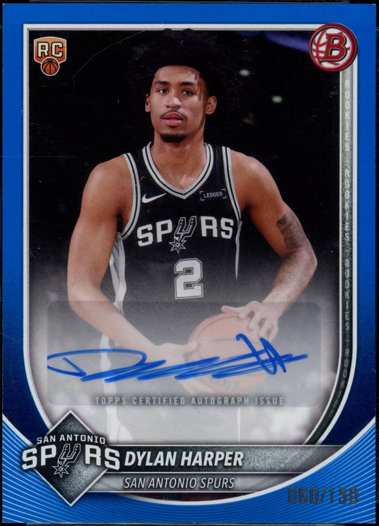 2025-26 Bowman Dylan Harper Paper Rookies & Veterans Blue Retail Rookie Auto /150